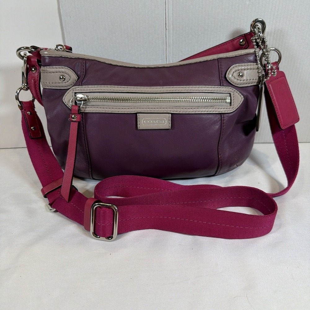 Coach Daisy Spectator Leather Crossbody Y2K Shoulder Bag F23951 Purple Pink - Picture 2 of 13